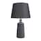 Black Cement Modern Table Lamp, 24" x 14" x 14"